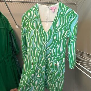 Lilly Pulitzer Green and Blue Swirl Mini Dress